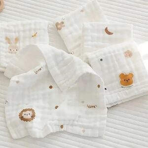 5-piece cute cartoon printed baby towel set